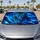 Electric Blue Spotted Big Cat With Aqua Eyes For Safari Style And Wild Road Trips Car Sunshade - 2