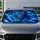 Electric Blue Spotted Big Cat With Aqua Eyes For Safari Style And Wild Road Trips Car Sunshade - 5