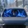 Thunder Blue Wolf With Lightning Storm Fantasy Wildlife Decor For Dark Aesthetic Fans Car Sunshade - 4