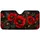 Crimson Red Poppy Floral On Charcoal Black For Summer Road Trips And Garden Lovers Car Sunshade - 3