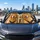 Three Golden Retrievers In Cozy Vehicle Cabin For Dog Lovers Family Road Trip Decor Car Sunshade - 5