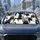 Monochrome Hand Drawn Cat Crowd Folk Art For Playful Pet Lovers On Everyday Drives Car Sunshade - 2