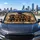 Four Realistic Dachshund Puppies Warm Taupe Full Bleed Decor Gift For Dog Lovers Car Sunshade - 5
