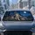Realistic Gray Wolf Family Full Moon Pine Forest Night Wildlife Decor For Nature Lovers Car Sunshade - 2
