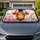Rainbow Bow Highland Calf With Wildflowers And Butterflies For Cottagecore Road Trips Car Sunshade - 1