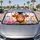 Rainbow Bow Highland Calf With Wildflowers And Butterflies For Cottagecore Road Trips Car Sunshade - 4