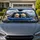 Cream Toy Poodles In Blue SUV Alpine Mountain Road Trip Decor For Dog Loving Drivers Car Sunshade - 1