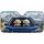Cream Toy Poodles In Blue SUV Alpine Mountain Road Trip Decor For Dog Loving Drivers Car Sunshade - 2