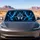 Mystical Wolf Head With Electric Cyan Eyes For Gothic Fantasy Night Road Trip Fans Car Sunshade - 5