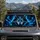 Mystical Wolf Head With Electric Cyan Eyes For Gothic Fantasy Night Road Trip Fans Car Sunshade - 2