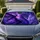 Purple Crystal Dragon In Stormy Twilight Fantasy For Gothic Adventure Decor Fans Car Sunshade - 1