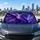 Purple Crystal Dragon In Stormy Twilight Fantasy For Gothic Adventure Decor Fans Car Sunshade - 5