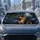 Realistic German Shepherd Portrait With Blue Gray Forest Glow For Dog Lovers On Road Trips Car Sunshade - 2