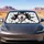 Playful Siberian Husky Bursting Through Jagged Black Cracks For Dog Loving Road Trips Car Sunshade - 4
