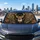 Ivory Whitetail Buck With Woodland Camo For Hunting Season Outdoor Enthusiasts Fans Car Sunshade - 5