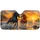 Free Running Horses In Ocean Sunset For Coastal Western Road Trips And Equestrian Fans Car Sunshade - 3