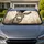 Realistic Grinning Gray Donkey Face Farmhouse Rustic Humor Gift For Animal Lovers Car Sunshade - 1