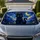 Black Kitten Under Starry Night Sky Celestial Decor For Cat Lovers And Dreamy Drives Car Sunshade - 1