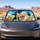 Cheerful Cow Couple Selfie In Flower Meadow For Summer Road Trips And Farm Fans Gift Car Sunshade - 4