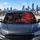 Red Eyed Dark Wolf Beneath Blood Moon For Gothic Wilderness Fans And Night Rides Car Sunshade - 5