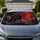 Red Eyed Dark Wolf Beneath Blood Moon For Gothic Wilderness Fans And Night Rides Car Sunshade - 1