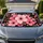 Pink Cherry Blossom Floral Bouquet On Black For Summer Road Trips And Daily Drivers Car Sunshade - 1