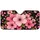 Pink Cherry Blossom Floral Bouquet On Black For Summer Road Trips And Daily Drivers Car Sunshade - 3
