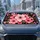 Pink Cherry Blossom Floral Bouquet On Black For Summer Road Trips And Daily Drivers Car Sunshade - 4