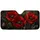 Crimson Red Poppy Flowers On Moody Charcoal Botanical Decor For Road Trips And Travel Car Sunshade - 3