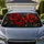 Crimson Red Poppy Flowers On Moody Charcoal Botanical Decor For Road Trips And Travel Car Sunshade - 1