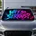 Why So Serious Neon Horror Graffiti, Dark Moody Punk Style For Halloween And Goth Fans Car Sunshade - 4