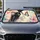 Black White Cat With Rainbow Butterfly Watercolor Decor For Daily Commute Cat Lovers Car Sunshade - 4
