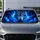 Electric Blue Flame Arctic Wolf Dark Fantasy Cabin Style For Night Driving Lovers Car Sunshade - 5