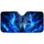 Electric Blue Flame Arctic Wolf Dark Fantasy Cabin Style For Night Driving Lovers Car Sunshade - 3