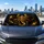 Golden Glitter Scorpion On Black Metallic Gold Zodiac Style For Astrology Fans Gifts Car Sunshade - 5