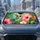 Ruby Throated Hummingbird With Tropical Hibiscus For Summer Garden Nature Lovers Car Sunshade - 2