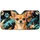 Tan Chihuahua Portrait With Aqua Paint Splashes For Road Trip Style And Dog Moms Car Sunshade - 3