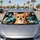 Tan Chihuahua Portrait With Aqua Paint Splashes For Road Trip Style And Dog Moms Car Sunshade - 2