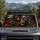 Fiery Weathered Skull With Feather Headdress For Dark Gothic Road Trip Decor Lovers Car Sunshade - 2