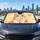 Sleepy Orange Tabby Cat With Clouds And Fishbones For Cozy Daily Drive Cat Lover Decor Car Sunshade - 5