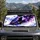 Howling Black Wolf Feather Moon Fantasy Night Sky Decor For Mystic Road Trip Fans Car Sunshade - 2
