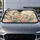 Eastern Dragon With Peony Blossoms Watercolor Fantasy Decor For Asian Aesthetic Fans Car Sunshade - 4