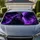Howling Purple Wolf Neon Night Sky Gothic Wildlife Decor For Fantasy Animal Fans Car Sunshade - 1