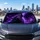 Howling Purple Wolf Neon Night Sky Gothic Wildlife Decor For Fantasy Animal Fans Car Sunshade - 5