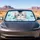 Blue Eyed Tabby Kitten With Paw Marks And Aqua Decor For Cat Lover Road Trip Style Car Sunshade - 4