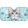 Blue Eyed Tabby Kitten With Paw Marks And Aqua Decor For Cat Lover Road Trip Style Car Sunshade - 3