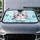 Blue Eyed Tabby Kitten With Paw Marks And Aqua Decor For Cat Lover Road Trip Style Car Sunshade - 5