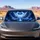 Icy Blue Angel Wings Electric Heart Rose Fantasy Night Sky For Mystic Gothic Dreamers Car Sunshade - 5