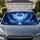 Icy Blue Angel Wings Electric Heart Rose Fantasy Night Sky For Mystic Gothic Dreamers Car Sunshade - 1