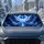 Icy Blue Angel Wings Electric Heart Rose Fantasy Night Sky For Mystic Gothic Dreamers Car Sunshade - 4
